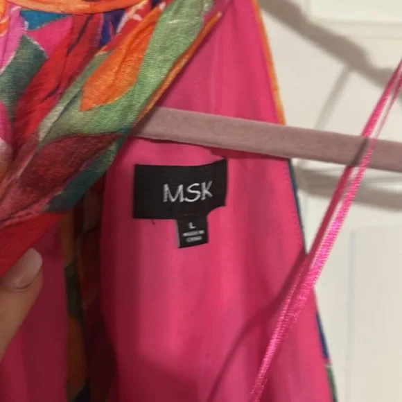 MSK TROPICAL rayon blend size large mini dress - Picture 3 of 4